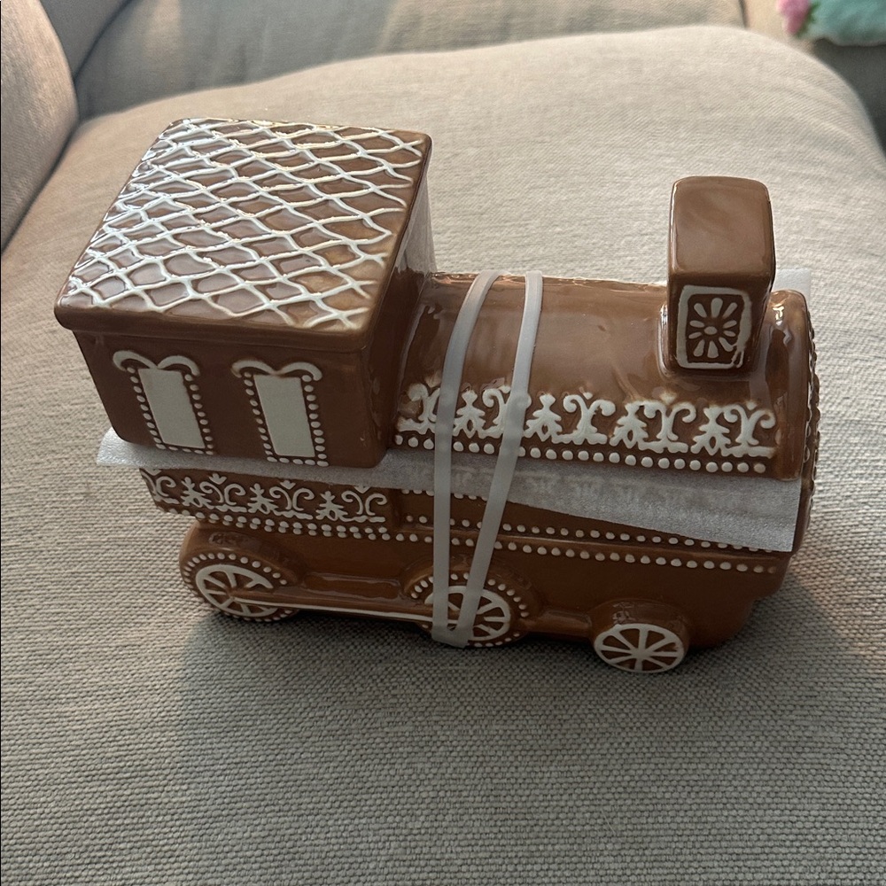 Christmas Gingerbread Train Cookie Jar